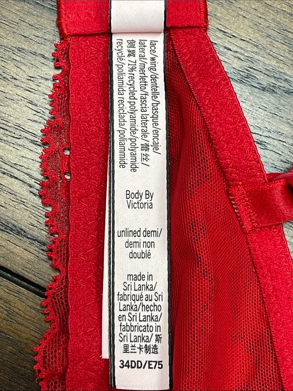Victoria's Secret Red Lace Underwire Bra